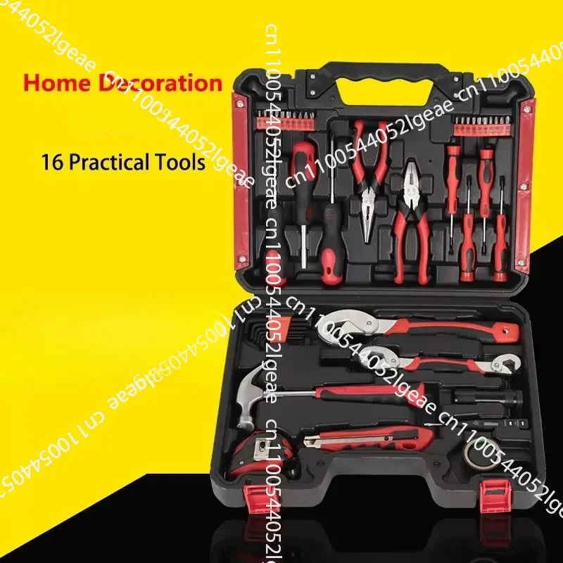 16-piece Set of Household Multi-functional Hand Tools Set with Hard Box-001 for Car Repair