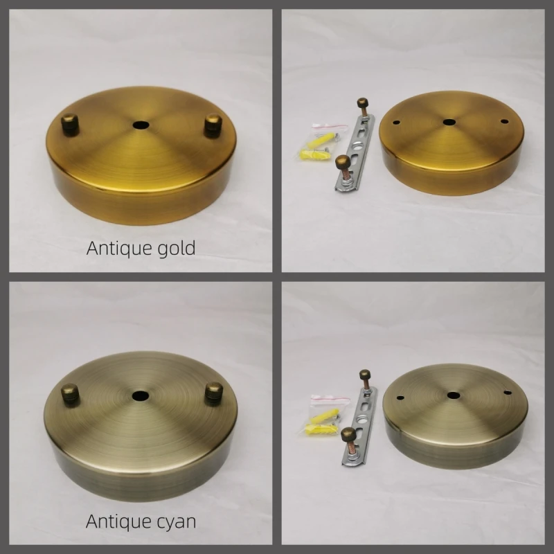 Ceiling Plate 120mm Wall Sconce Mount DIY Light Fittings Lamp Base Vintage Pendant Lamp Disc Base Black White Silver Gold Brass