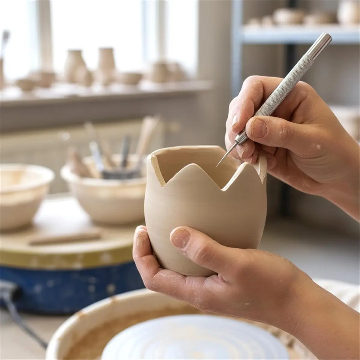 

2026 New 6 Pcs Ceramic Pottery Clay Ribbon Sculpting Tool Kit with Wire Texture Pin Carving for Modeling Detail Processing