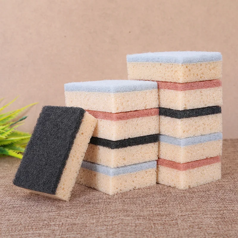 10PCS color sponge scouring pad dish-washing sponge kitchen cleaning and pot-washing brush table cleaning sponge cleaning tools