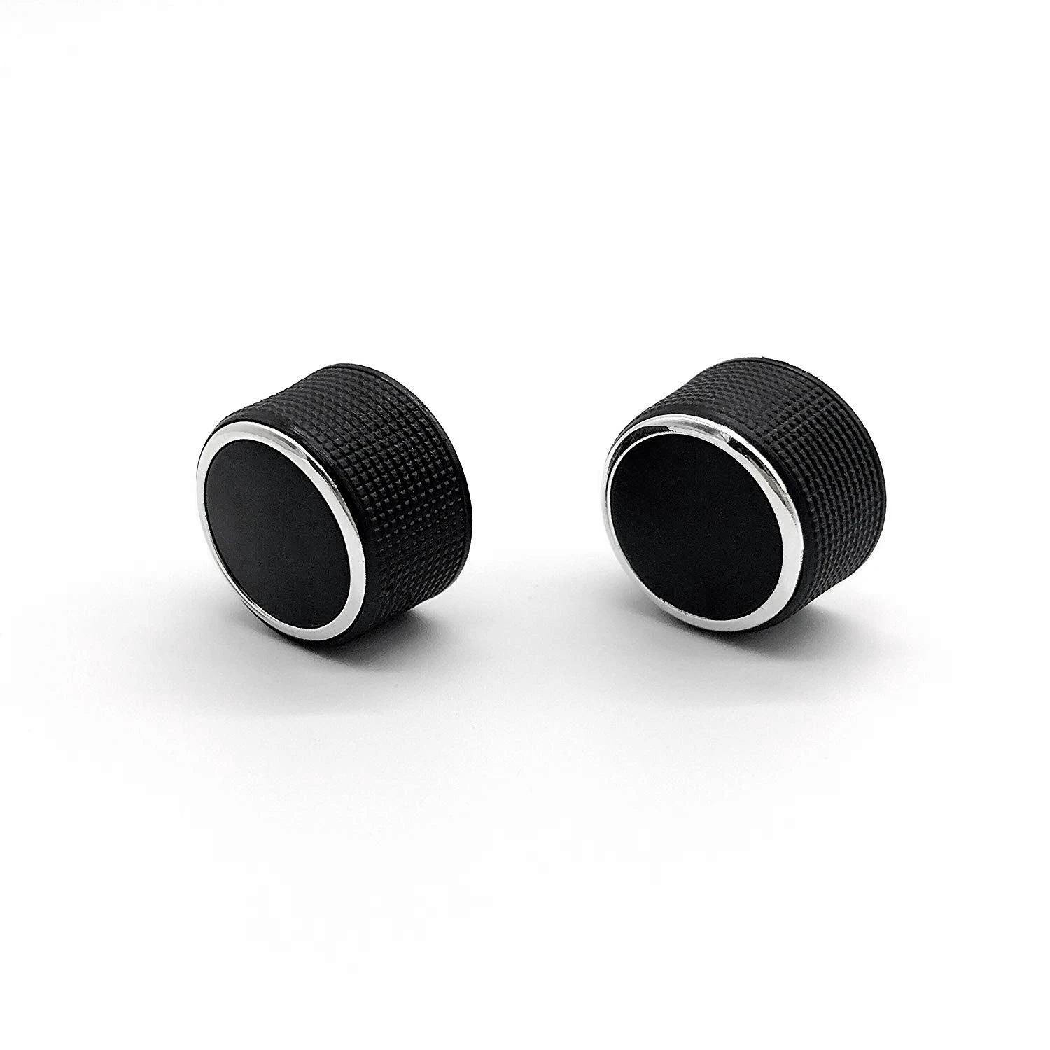 #53O 2 Pc Rear Radio Audio Volume Knob For 07-13 Chevy Tahoe Chevrolet,control knob,(black & silver)