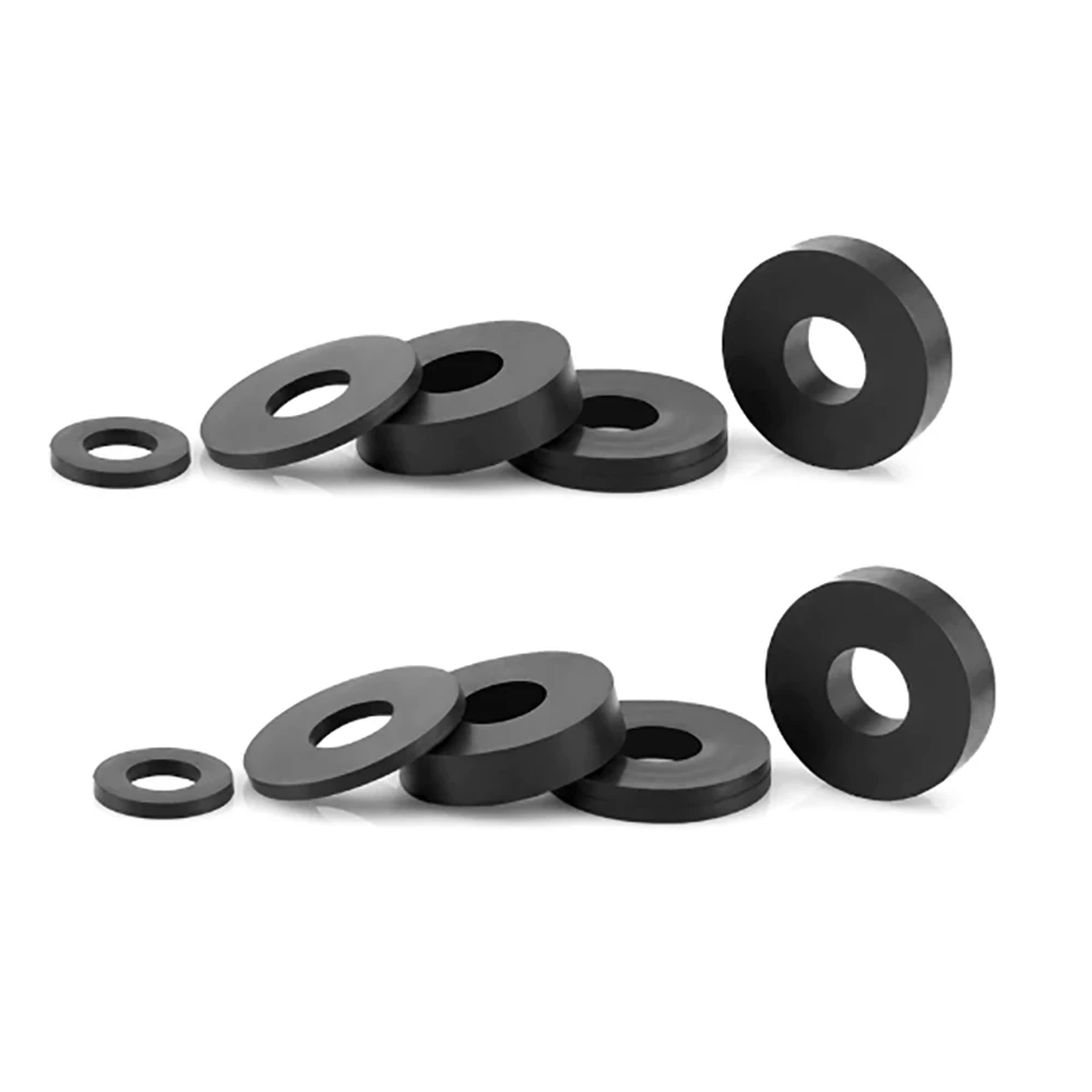 M8 M8.5 M10 M14 Black Flat Gaskets PE Plastic Shock-Absorbing Insulation DIY Floor Protection Sleeve Cap Sealing Accessories