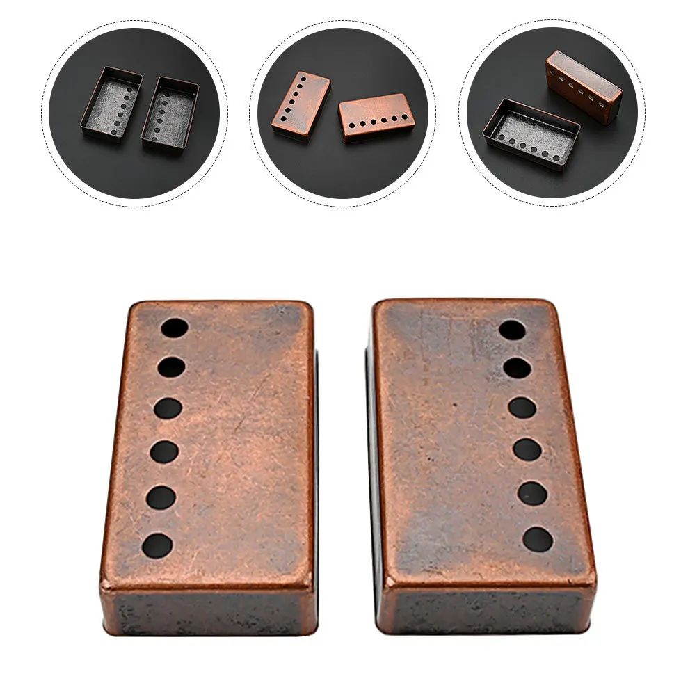 

2Pcs Pickup Metal Cover - Premium Guitar Pickup Protector Smooth Surface 6 Vent Holes Long Term Protection Protective Cover