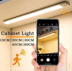 NEW Motion Sensor 3 Color Cabinet Light USB Sensor Dimmable Led Light for Kitchen Wardrobe Cabinet Lighting 10cm/20cm/40cm/60cm