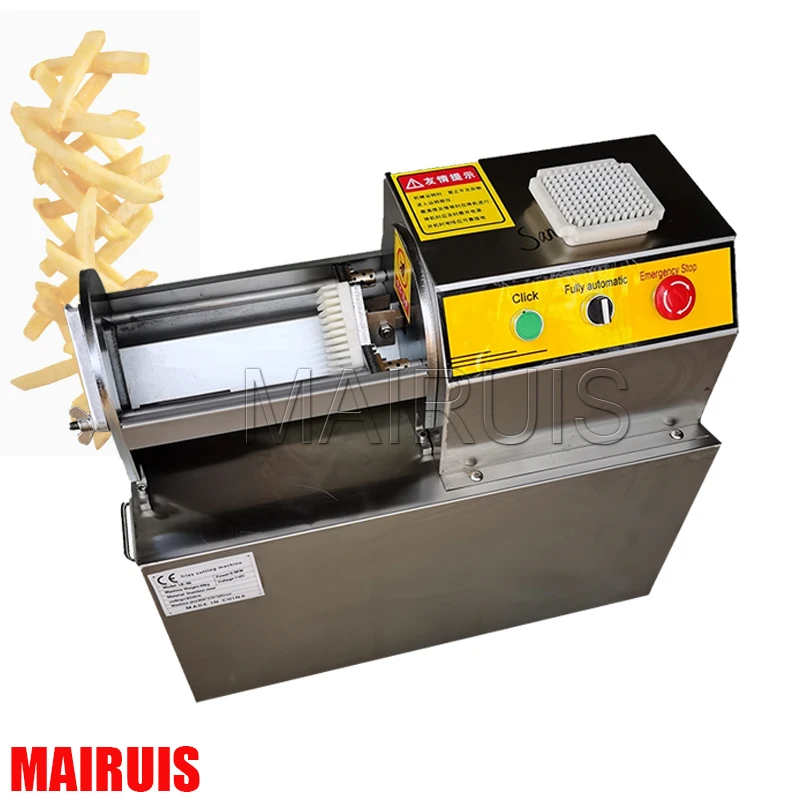 

Commercial Electric Fries Cutting Machine Stainless Steel Potato Slicer Strip Cutter French Fries Machine 900W