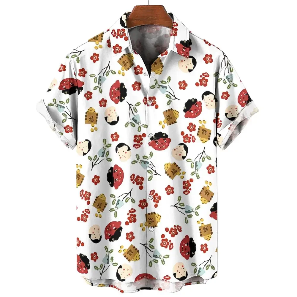 

Summer New Hawaiian Shirt Fashion Shirts for Casual Animal Short Sleeve Tee Lapel Top Shirts Men's Office Vacation Shirt General