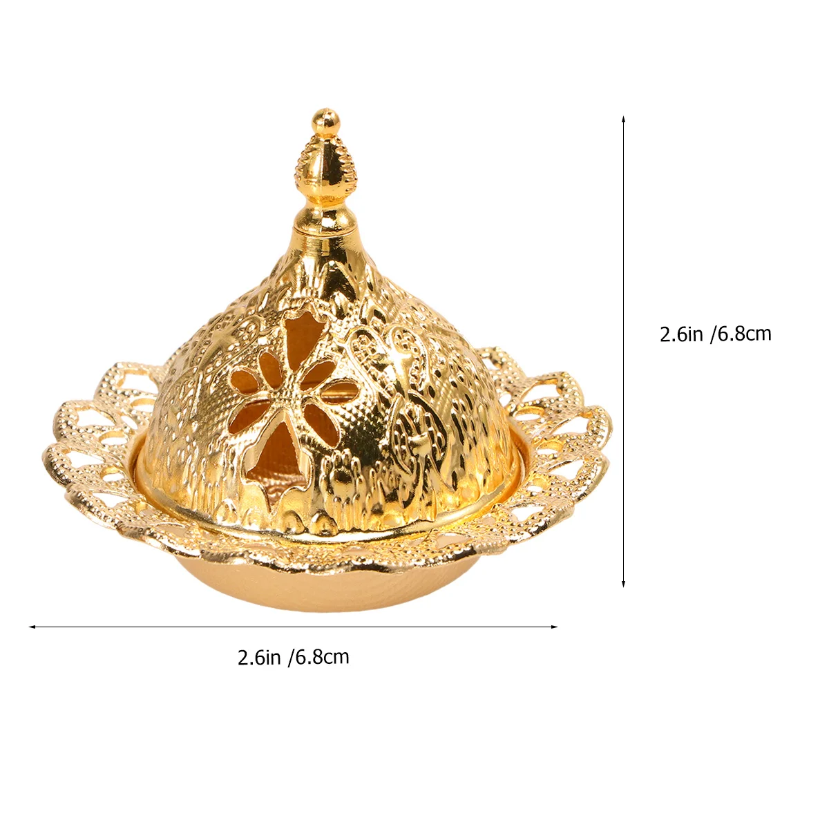 Cone Holder Smudge Sticks Incense Metal Burner Frankincense Golden Aromatherapy Furnace