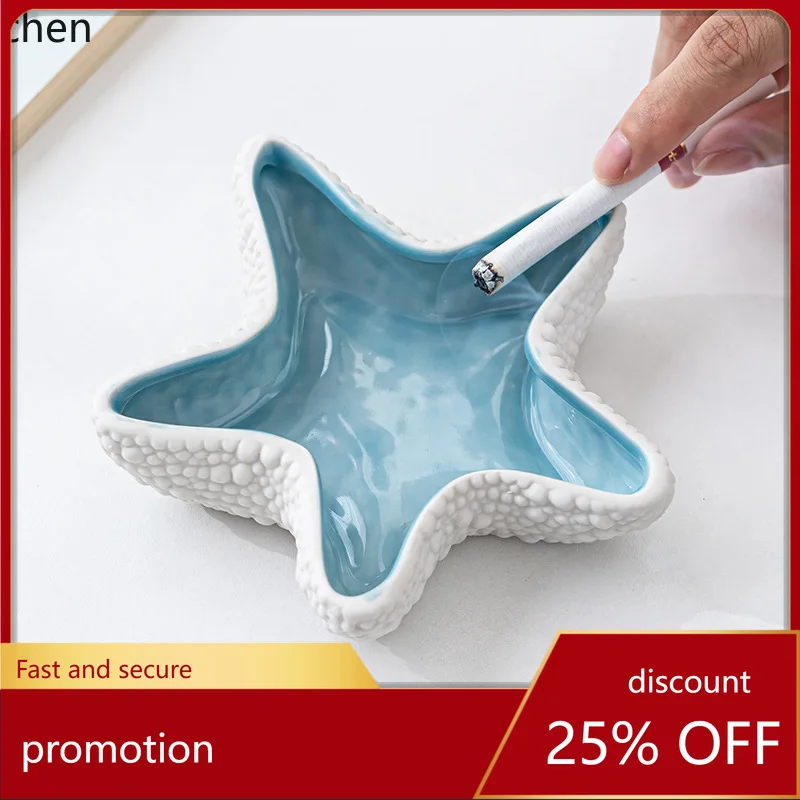 YFY ashtray - creative, trendy, and stylish ceramic ashtray for home living room, prevents ash from flying