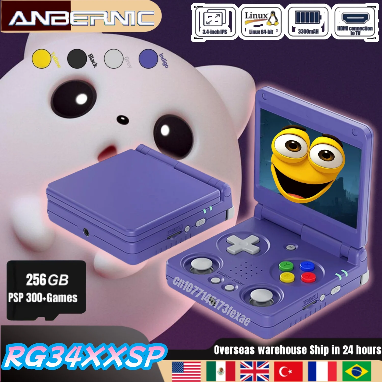 Gaming Console Years - Anbernic RG34XXSP Retro Handheld Game Console