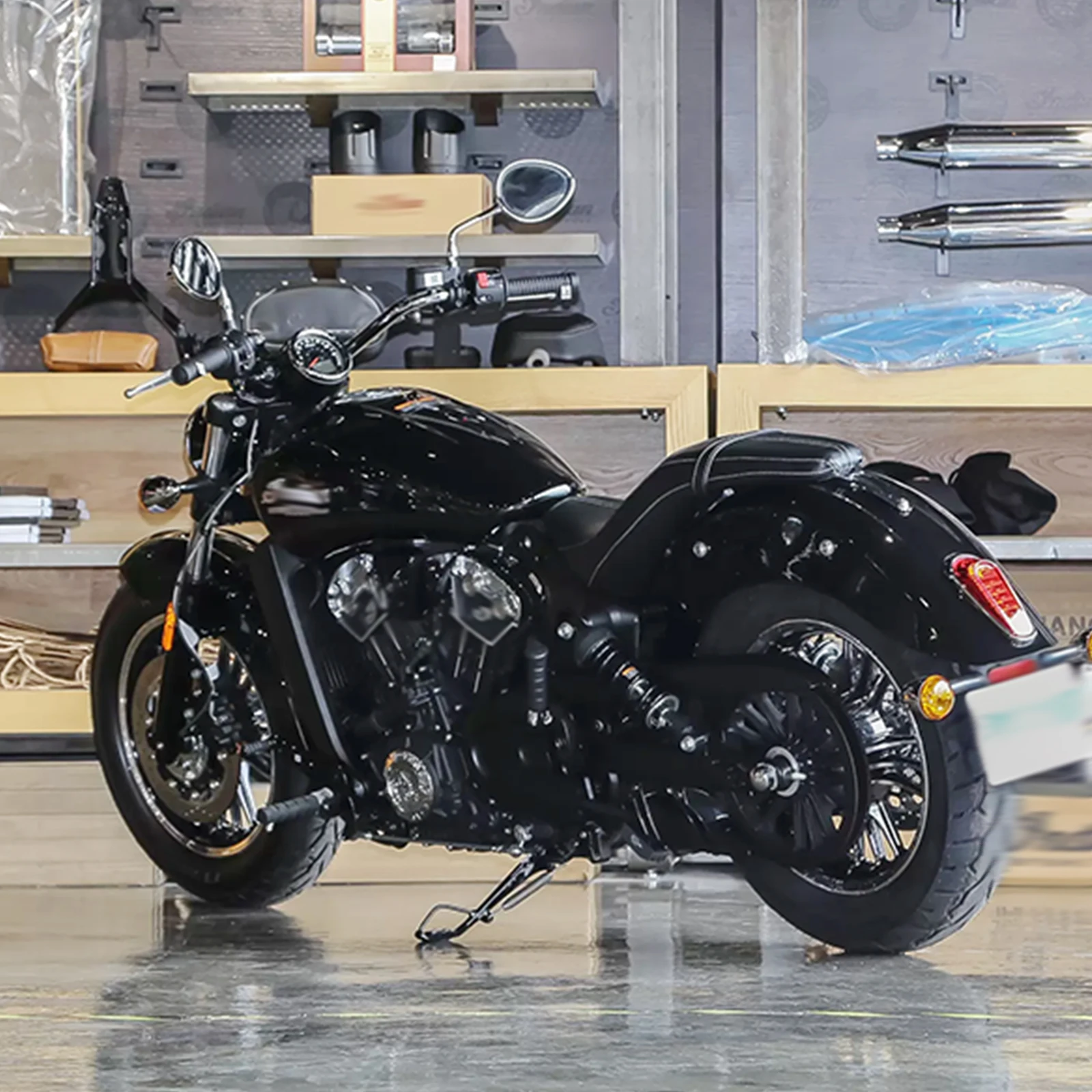 For Indian Chief Dark Horse Icon Chieftain Roadmaster Challenger Springfield Motorcycle Rearview Mirror Side Mirror Black Chrome