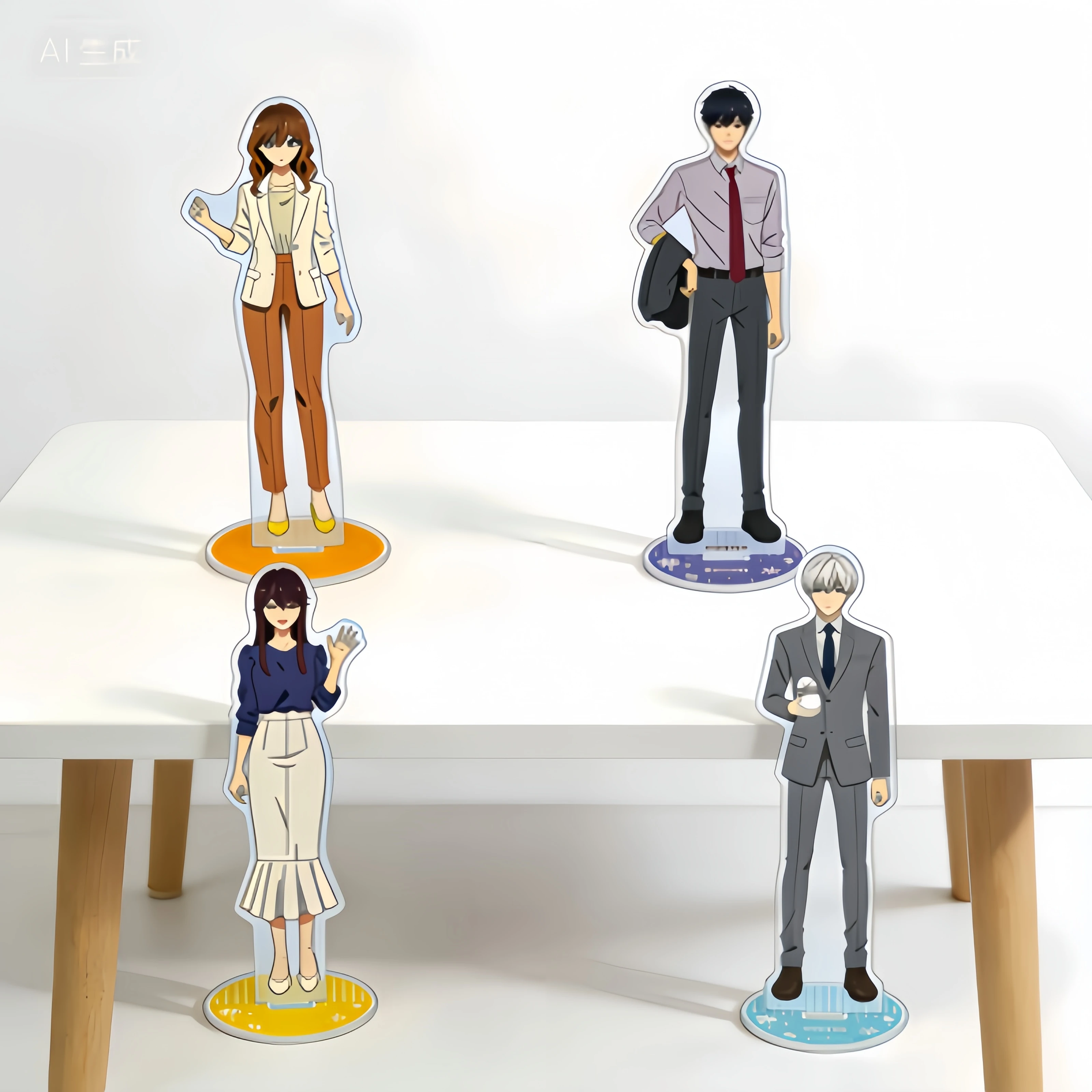 Wholesale 15CM Cartoon Anime Figure The Ice Guy and His Cool Female Colleague Keychains Acrylic Stand Figure Home Collection