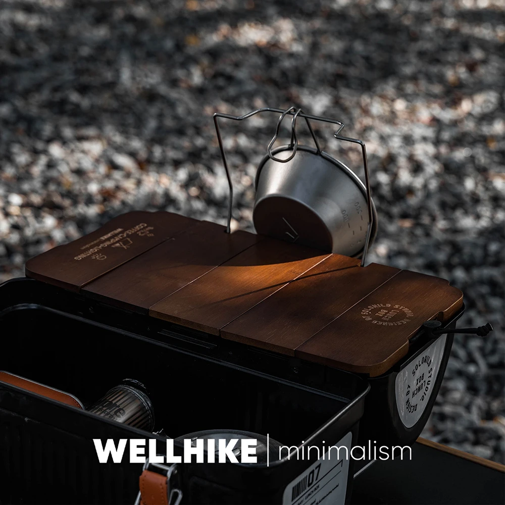 New Foldable Bamboo Camping Lunch Board 32.5x18cm Portable Outdoor Serving Tray Mini Folding Table for Picnic Coffee Hiking BBQ