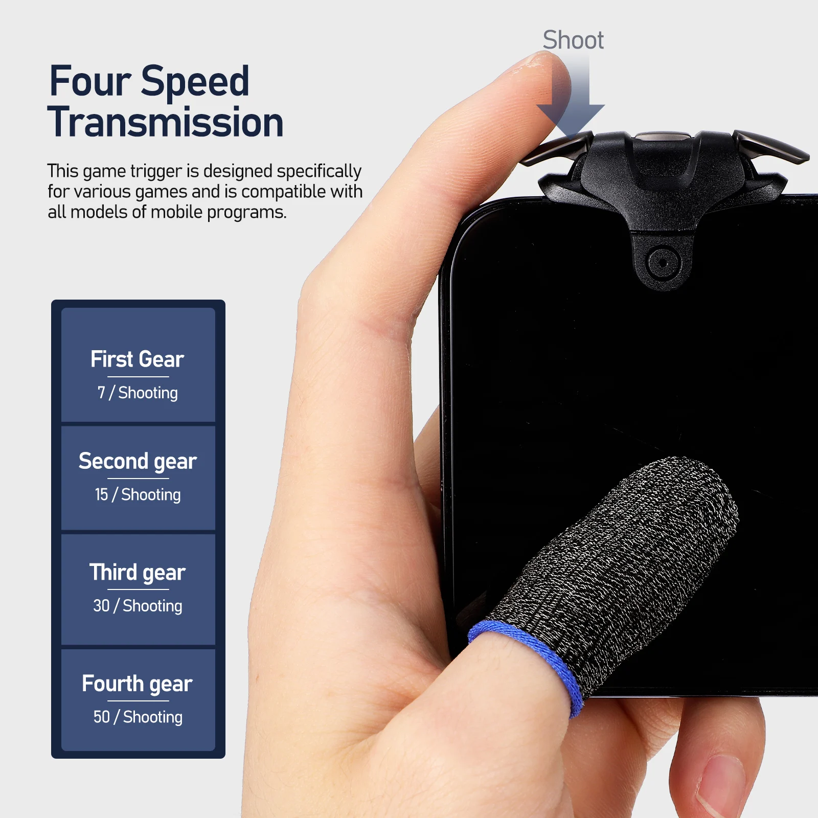 

1 set 1 Set Finger Sleeveergonomic Mobile Game Controllers Stable Connection Scratch Protection Clip Compatible