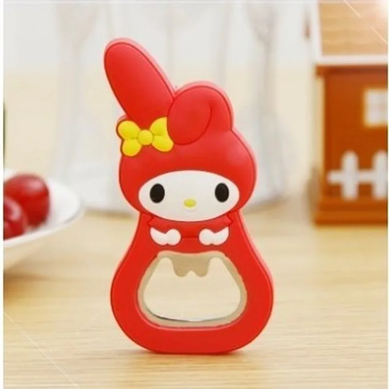 Hello Kitty Silicone Bottle Opener Magnetic Fridge Magnet Cute Beer Bottle Cap Opener Refrigerator Kitchen Decoration