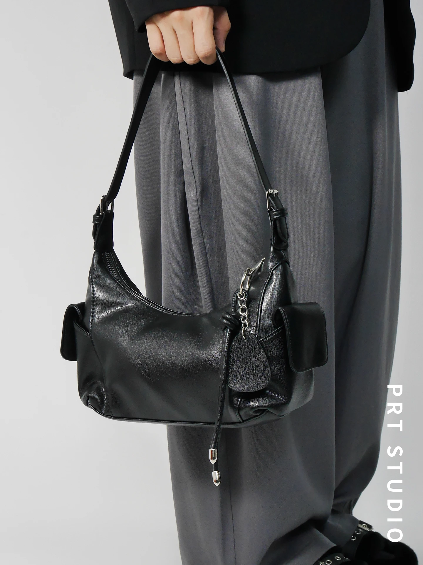 prt-twin-star-retro-functionality-motorcycle-bag-women's-underarm-handbag-single-shoulder-crossbody-bag-fashionable-trendy-pu