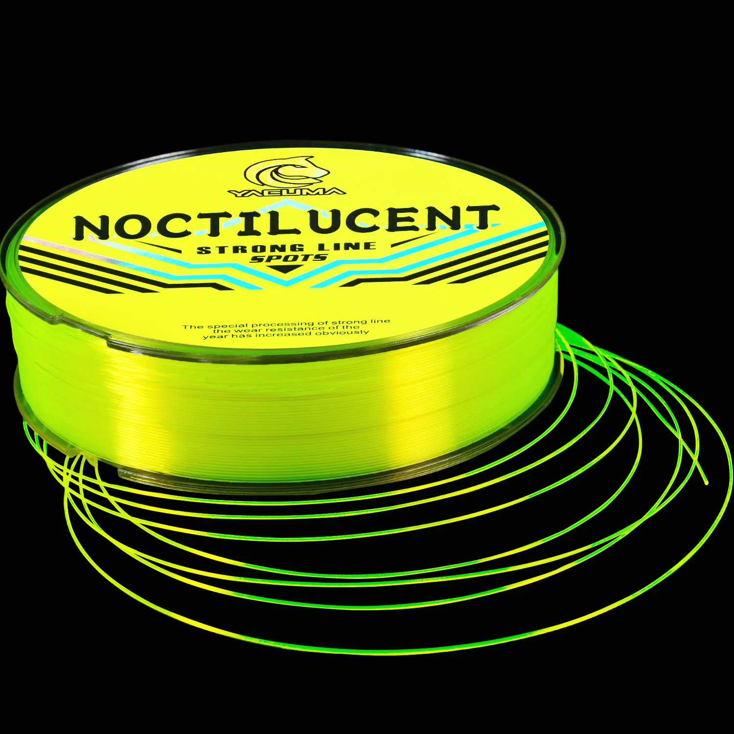 YACUMA 105M/114YDS Fluoreszierend Gelbe Nylon-Monofilament-Angelschnur Nachtleuchtend Hochsichtbar für Verschiedene Angelszenarien – Detail 4