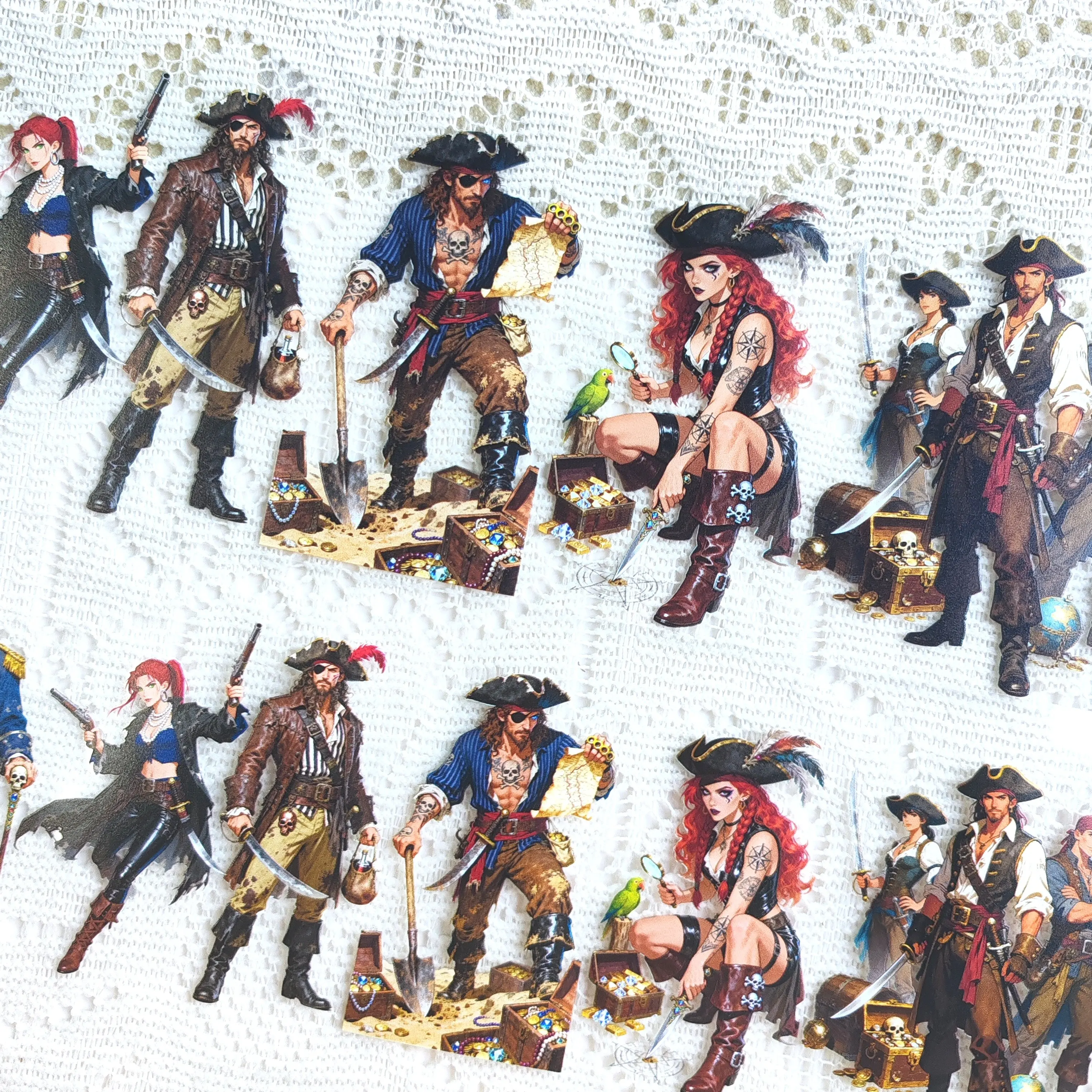 Pet Tape Journal Pirate Character Collage Decoration Card Landscaping Character Collage Decoration