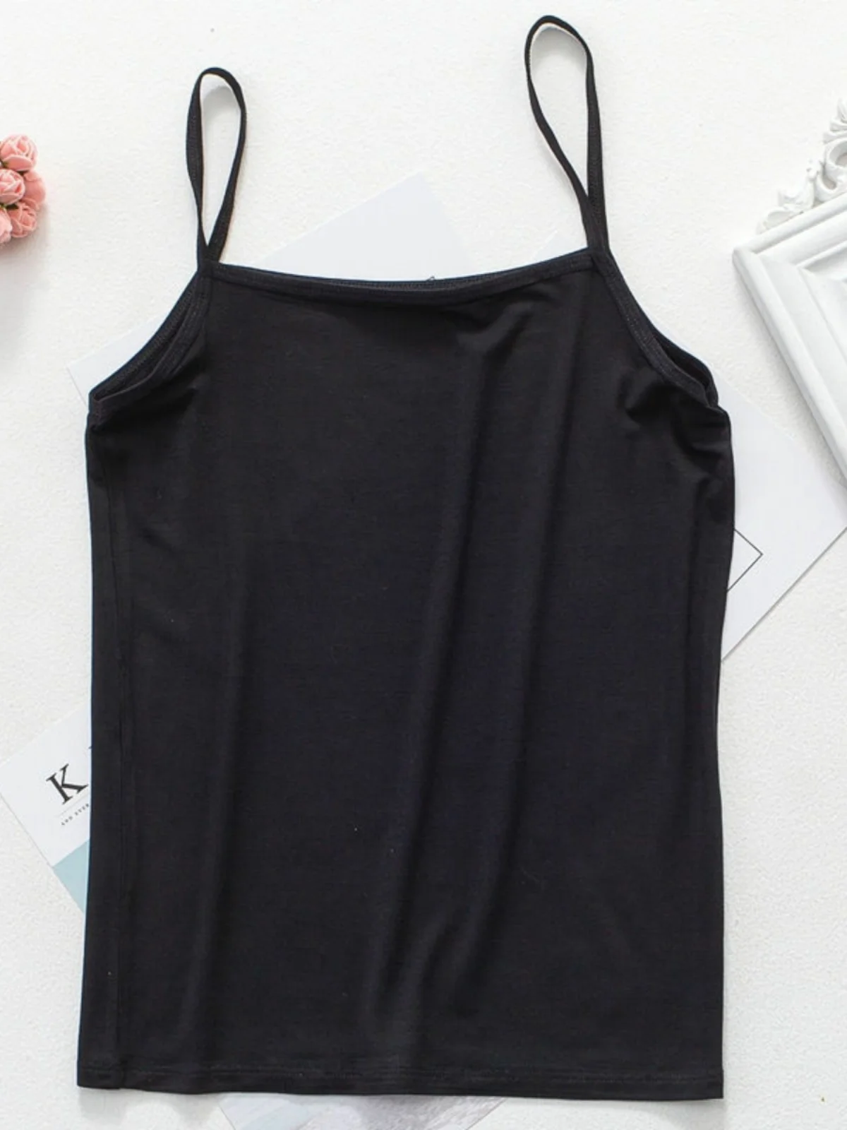 Camiseta sin Mangas de Algodón para Mujer, Talla Grande, Ajustada, con Encaje, para Primavera y Verano, Color Blanco