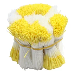 4000pcs Yellow Long Stamens Double/Single Heads 1mm Artificial Flower Stamen DIY Cake Decoration