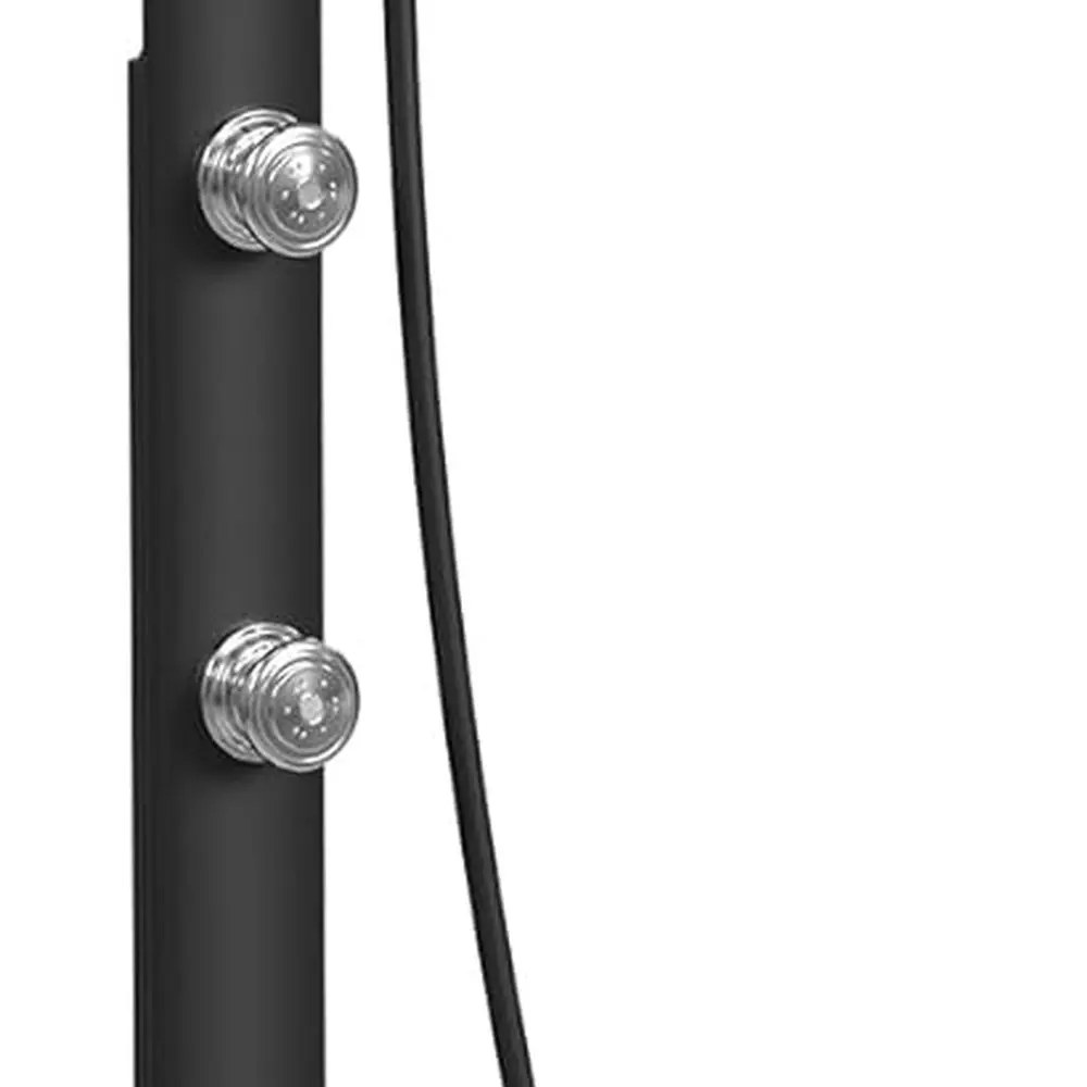 8 رؤوس دش مطري سوداء مع 3 رشاشات محمولة، و5 وظائف، و3 نفاثات للجسم #1