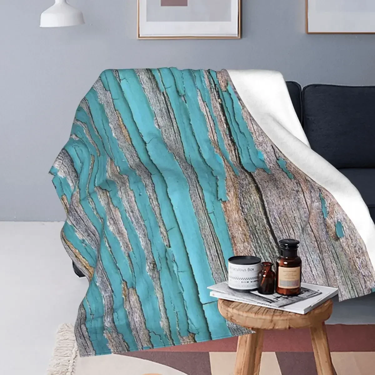 

Shabby Rustic Weathered Wood Turquoise Blanket Fleece Throw Blankets Sofa Throw Blanket For Couch Bedding Throws Bedspread Quilt