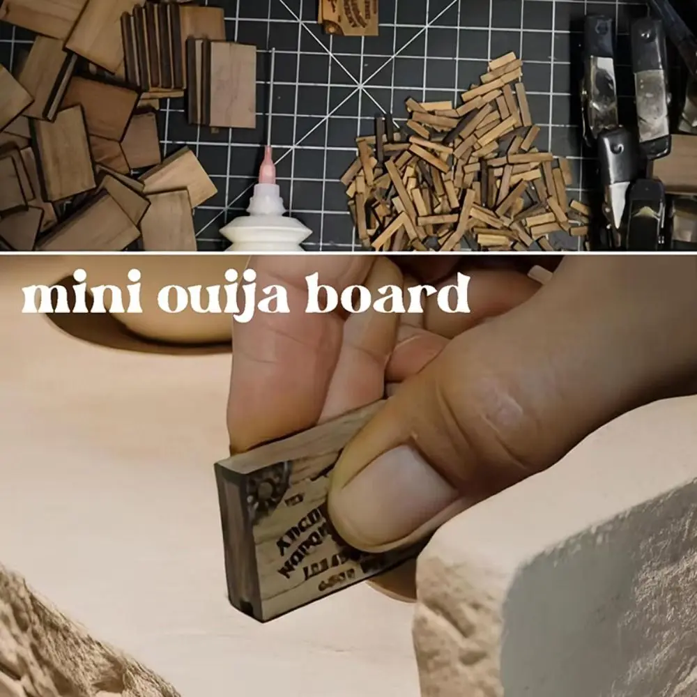 Handmade Ouija Board with Drawer Home Decoration Love Lock Wooden Miniatures Retro Talking Spirit Board Emotional Love Drawer