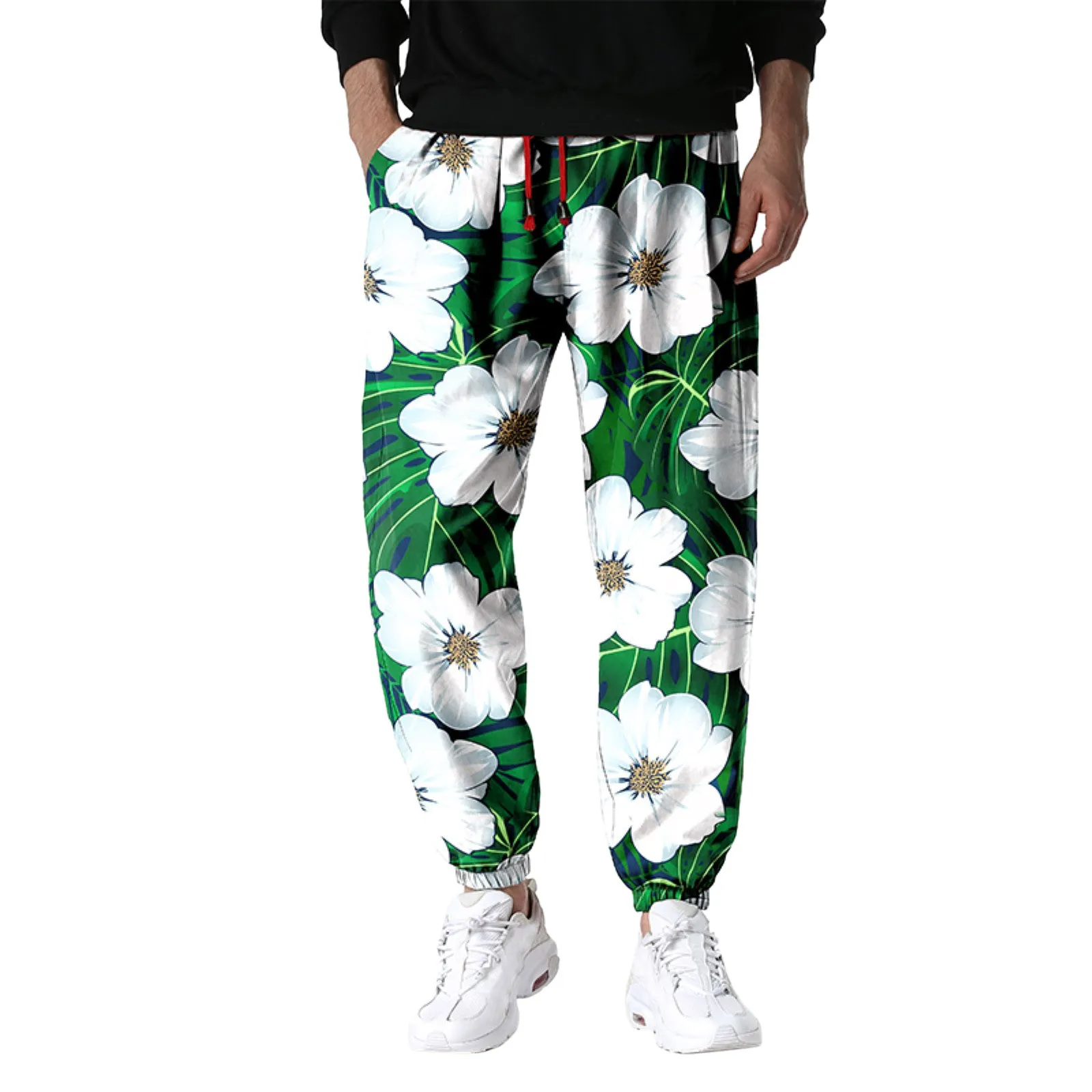 Fashion Floral Print Joggers Pants Men 2022 Casual Versatile Painted Sports Jogging Trousers Men Harajuku Streetwear Sweatpants