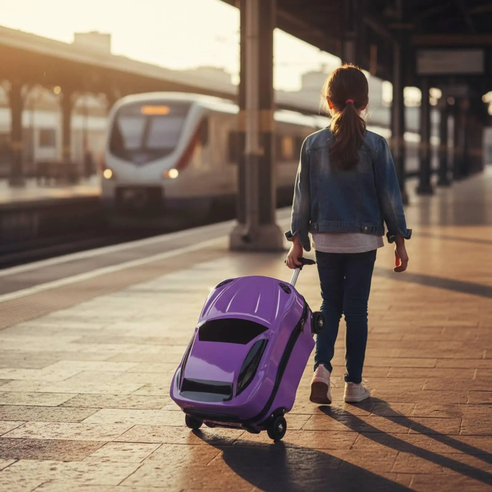 Child Suitcase with Wheels Rideable Sit on Travel Trolley Case Storage Bag for Kids Airport Journeys
