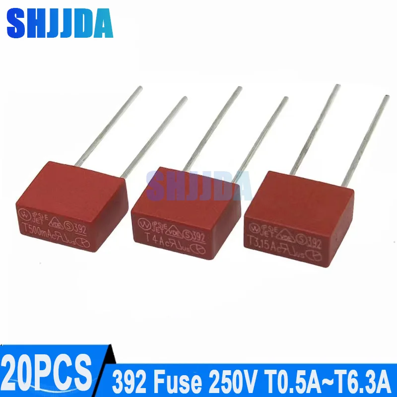 (20 Pieces) 392 Fuse 250V T0.5A T1A T1.25A T1.6A T2A T2.5A T3.15A T4A T5A T6.3A T8A T10A T15A Square 392 Fuse LCD TV Power Fuse