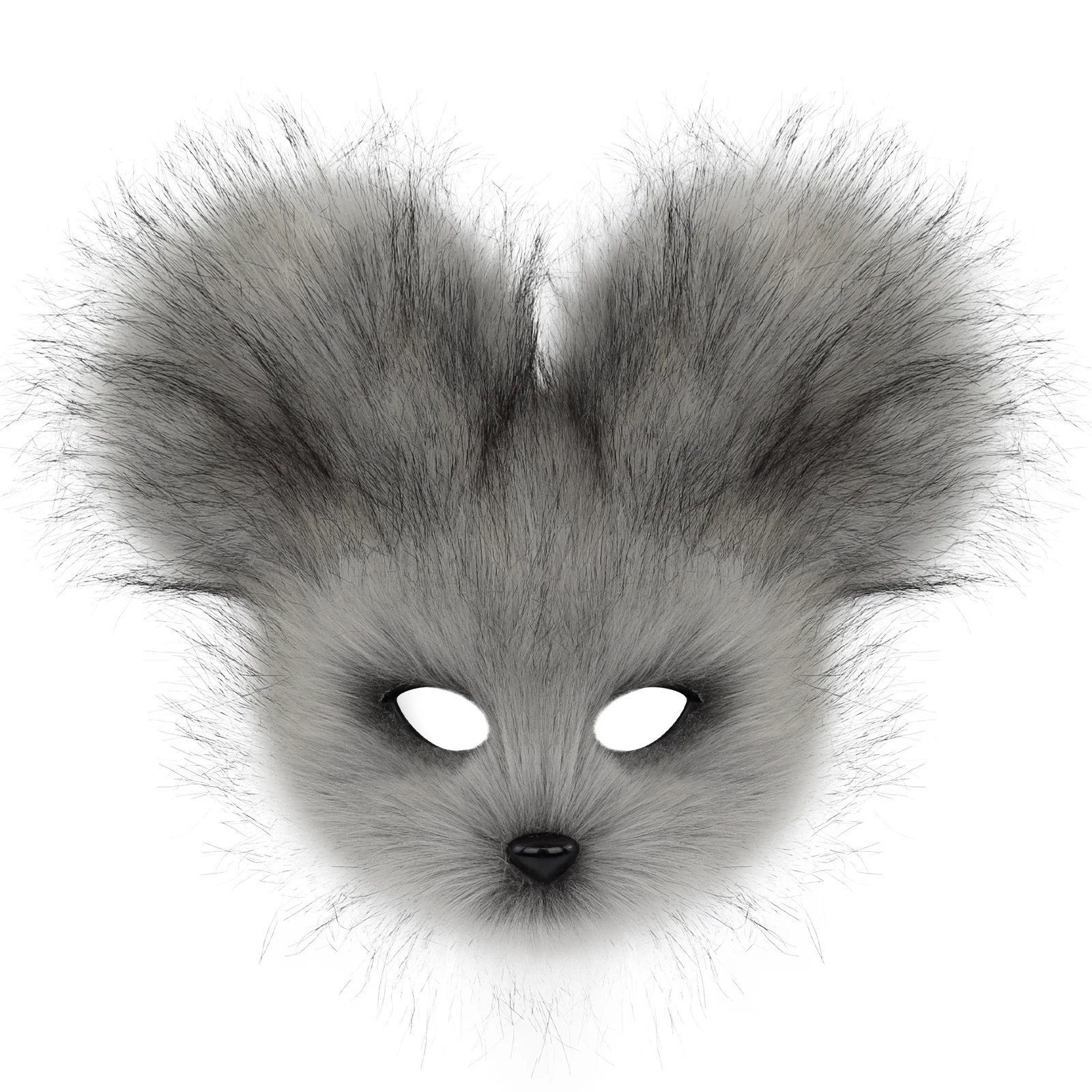 Maschera da topo animale in pelliccia sintetica mezza faccia in peluche per accessori per costumi da festa di carnevale in maschera