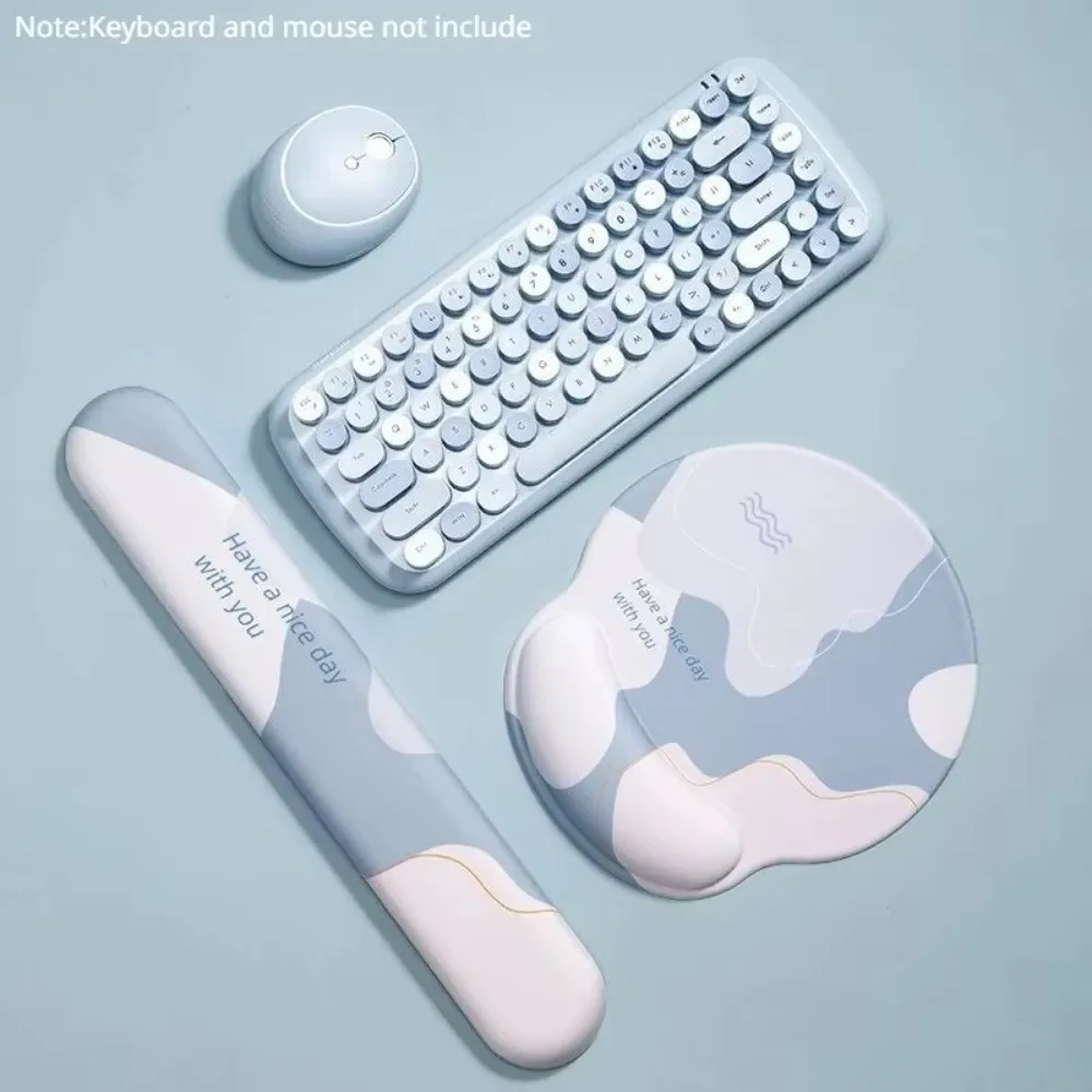 Silicone Mouse Pad Ergonomic 3D Mousepad Keyboard Wrist Rest Set Nonslip Oversize Hand Support Mice Mat