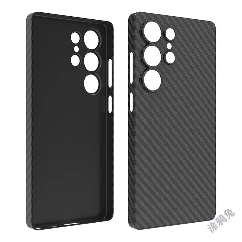 For Galaxy S25 Ultra New 2025 Phone Case Anti-fingerprint Anti-scratch PP Carbon Fiber Texture For Samsung S25 Carbon Case