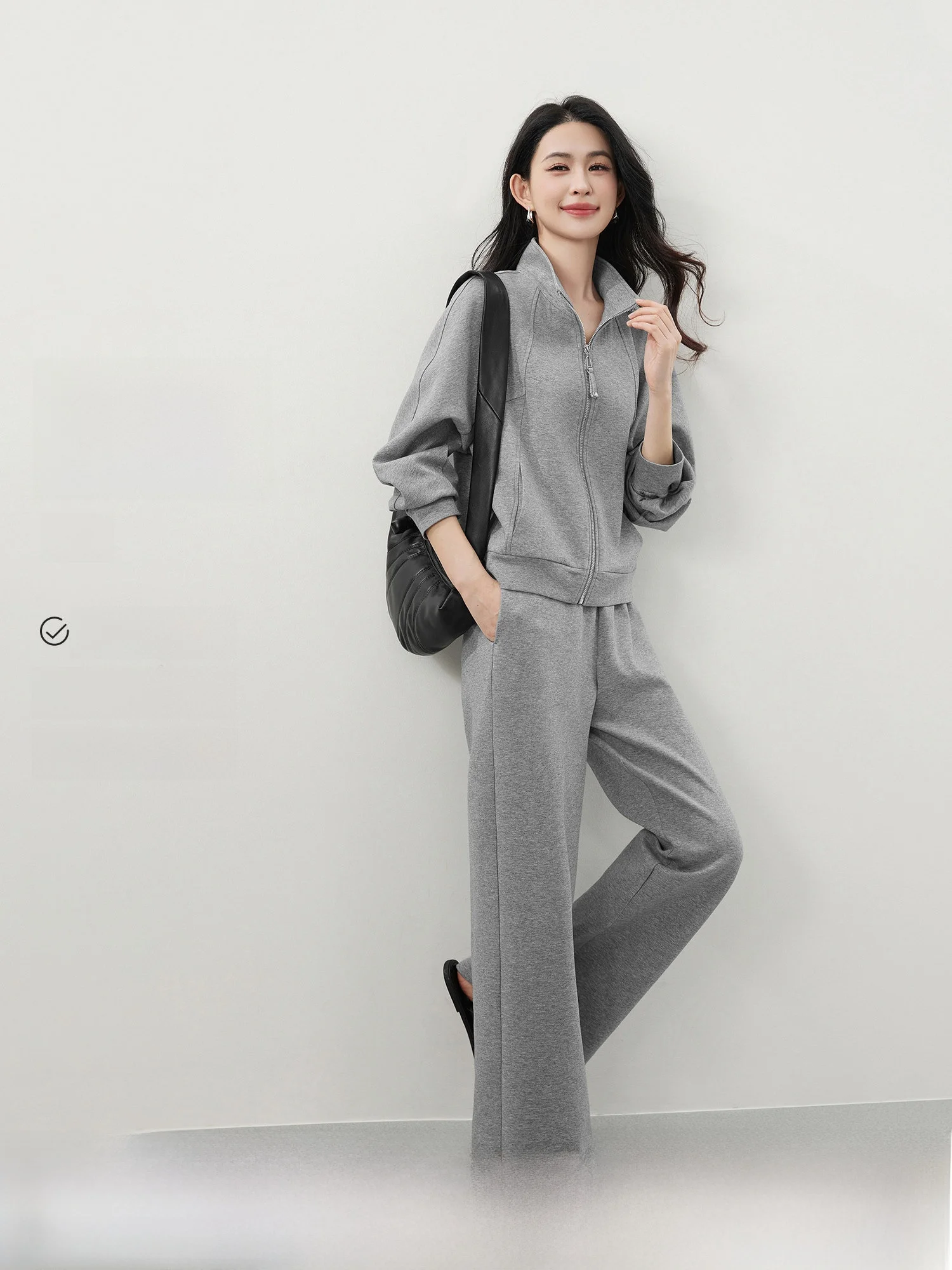 

Современный повседневный комплект из двух предметов: хлопковый костюм для женщин с высокой талией и длинными брюками, приятный к телу, для весенней моды.