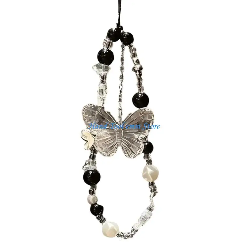 H37F Women Wristlet Phone Lanyard String Trendsetting Beaded Phone Charm for Trendy Youth Fashion Enthusiasts Everyday Wear