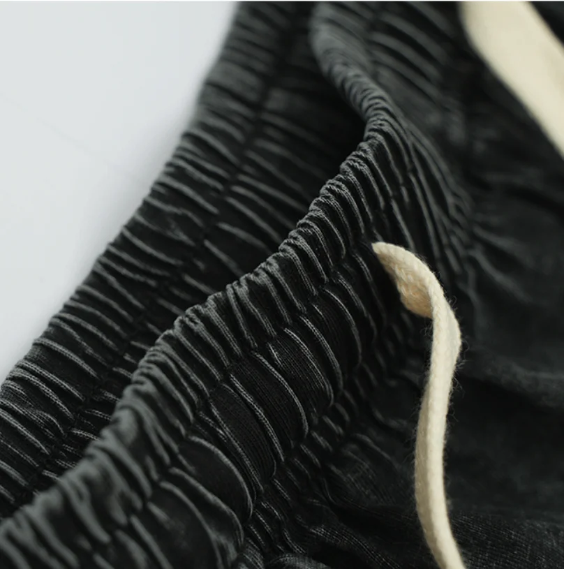 100% Cotton Vintage Washed Men's Y2K Summer Shorts Loose Oversized Large Size Male Bottoms Breathable Sweat-wicking Flexibl - view 6