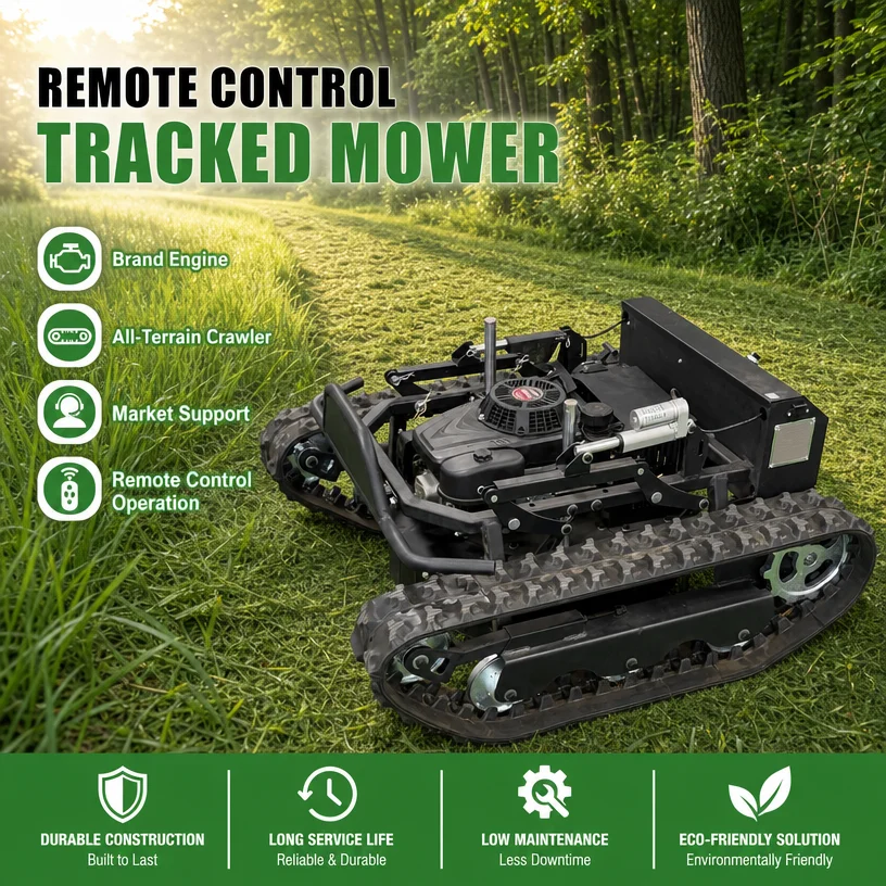 Customized remote-controlled lawn mower with high horsepower engine cutting range of 90-120CM online customer service