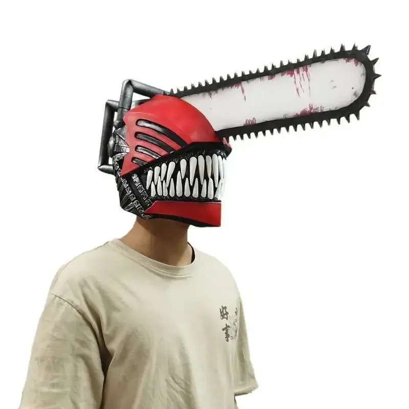 Chainsaw Man Anime Cosplay Mask, Chainsaw Man Role, Denji, Látex, Capacete, Adereços Halloween, Acessórios, Presentes para Homens e Mulheres