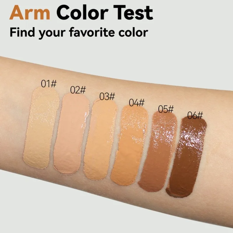 2-In-1 6 Color Oil Control Liquid Foundation and Conceal Long-Lasting Waterproof Face Comestics Natural Brighten Concealer 20ML