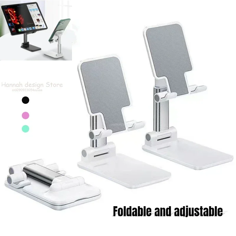 Foldable Phone Holder Fully Adjustable Angle And Height Desktop Phone Holder Compatible With All Phones Black and White