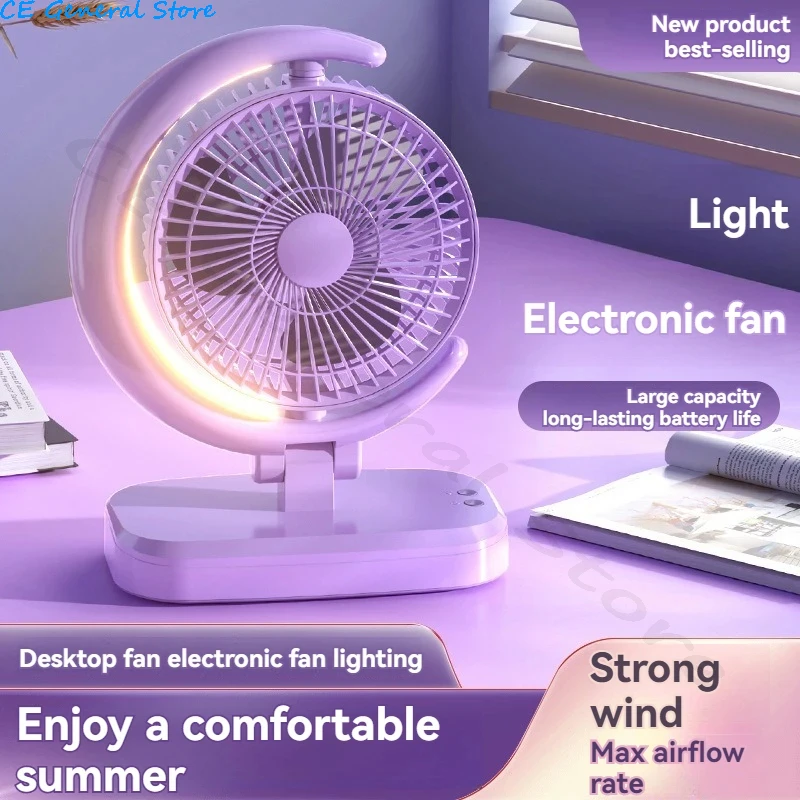 Electric Fan Mini Portable USB Desktop Ventilation Fan Strength Silent Service 3-speed Wind 360 ° Rotatable Silent Operation