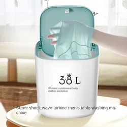 2024 New household small laundry bucket mini table turbo washing machine student dormitory underwear socks laundry