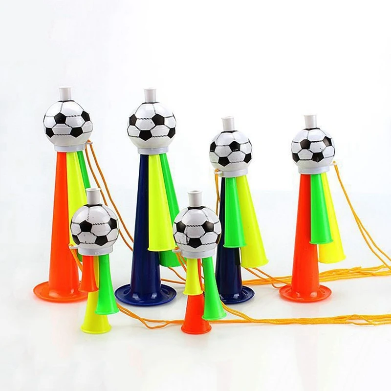 10 Stuks Sport Spel Trompet Speelgoed Drie Toon Vuvuzela Stadion Hoorns Voetbalfans Noise Maker Juichende Rekwisieten Voor Voetbal