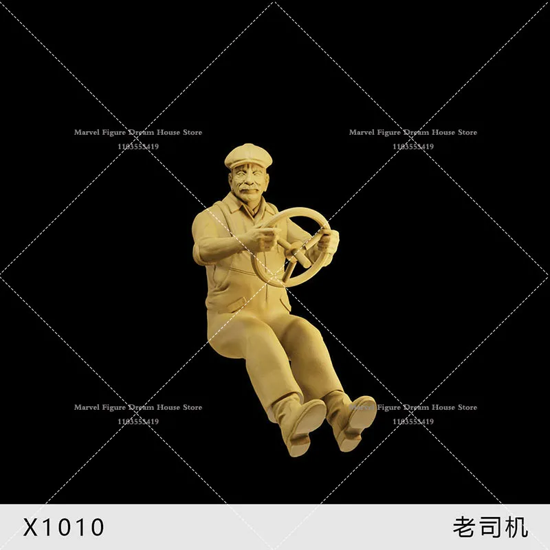 1/64 1/43 1/35 Miniature Scene Doll White Model Un-panited Male Driver Grasp the Steering Wheel Mini Male Solider Action Figure