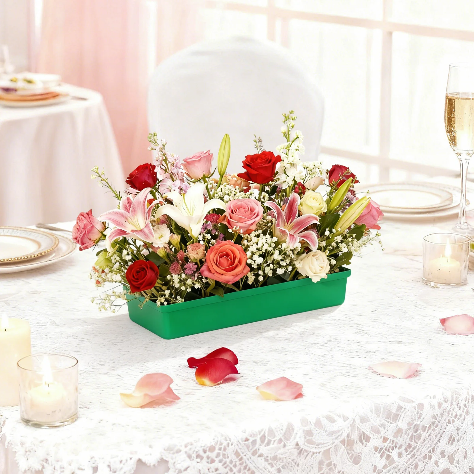 

Floral Foam Tray 10 Pack Plastic Flower Arranging Base Container for DIY Flower Mud Design Elegant Plant Stand Craft Holder Bowl