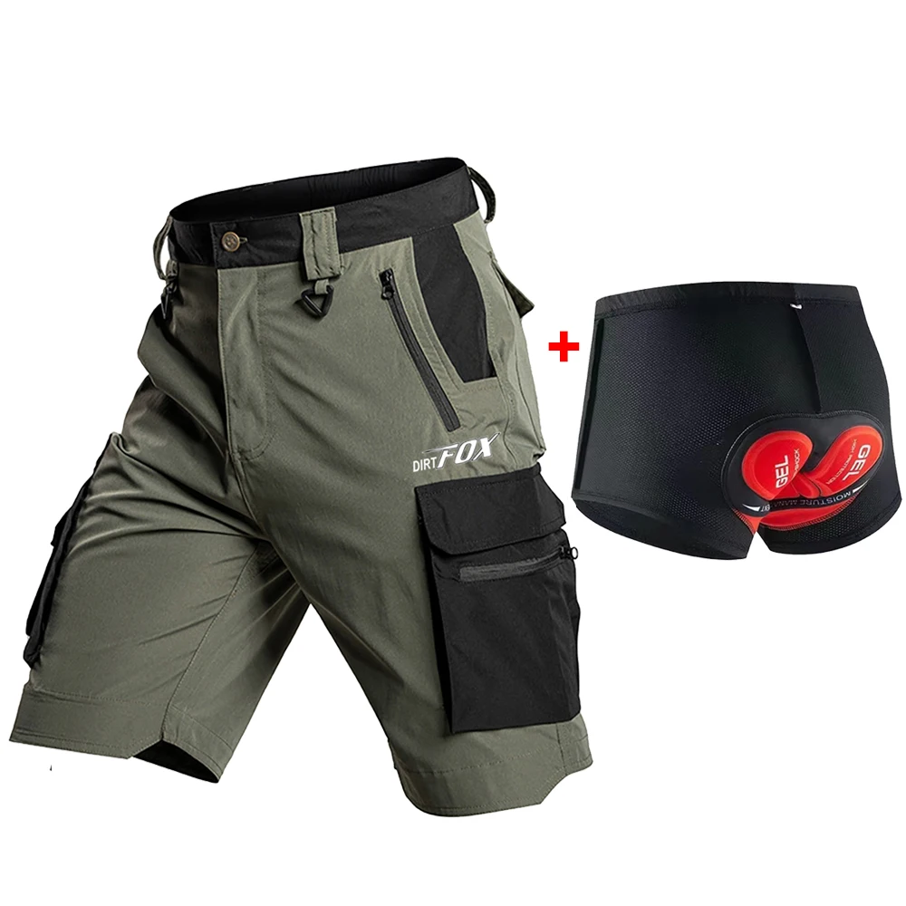 DIRTFOX Radsport-Kurzhose für Herren, Rennrad- und Mountainbike-Shorts, Pantaloncini Uomo MTB Fahrradbekleidung, Motorrad-Cargohose