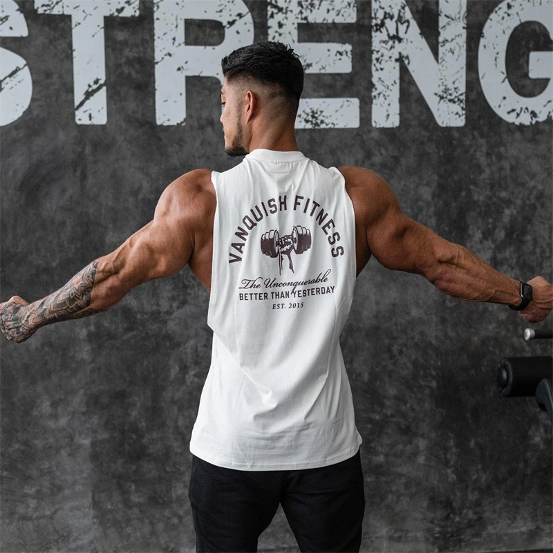 Muscle Brother Tank Top Summer 2023 Fashion Brand Men's O-Neck Slim Fit Tank Tops Male Sleeveless V-Neck Vest Tees Fitness Men image 4