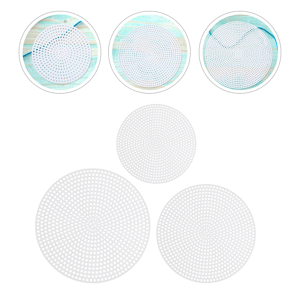 15pcs Round Knitting Base Inserts Circular Weaving Bag Bottom Support Diy Mesh Sheets For Cross Stitch Crochet Quilting Sewing