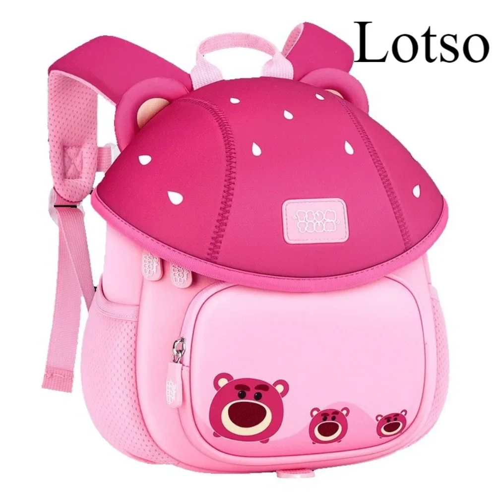 

Genuine Disney Lotso Mushroom Bags for Kindergarten Girls Multi Functional Practical High Quality Comfortable Kawaii Backpack