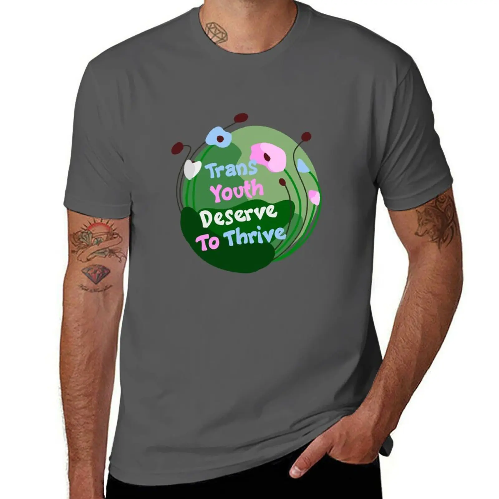 Réplique du t-shirt « Trans Youth Deserve to Thrive TRANS FLAG », t-shirt durable pour le travail