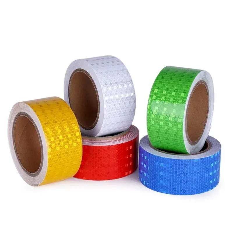 Back Gum Crystal Color Lattice Bicycle Outline Car Stickers Warning Stickers Reflective Strip Tape Safety Logo Reflective Film